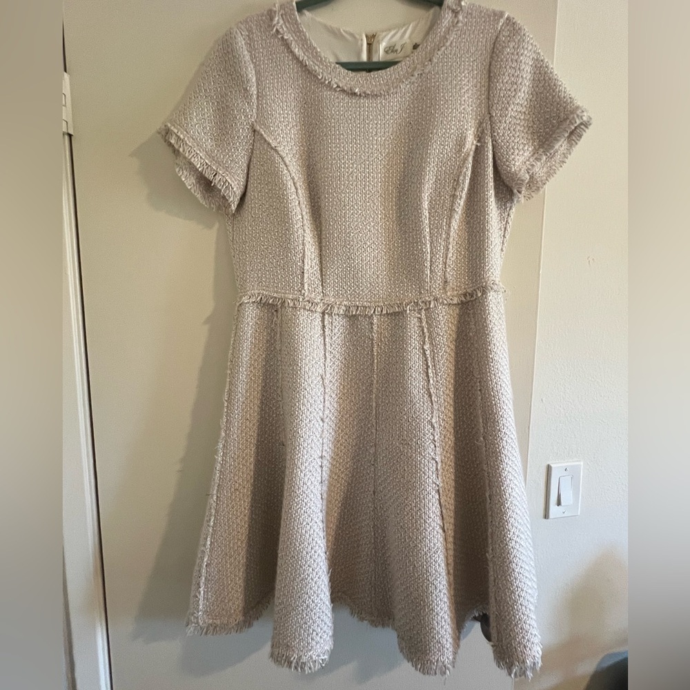 Eliza J Fringe Fit and Flare Dress
